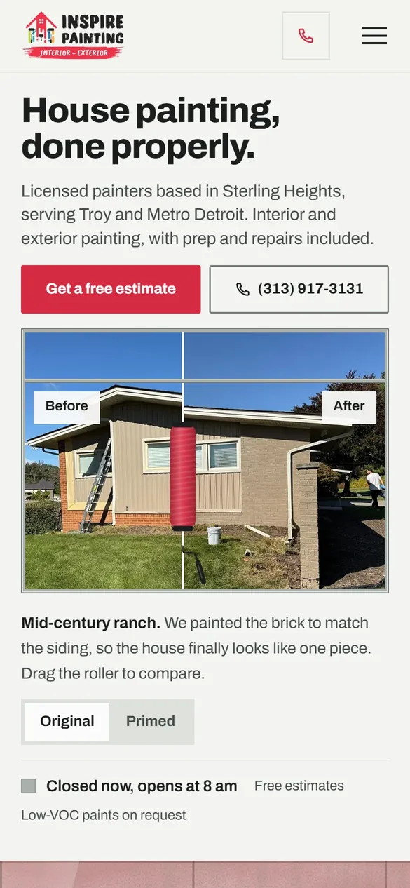 Startseite von INSPIRE Painting auf dem Handy