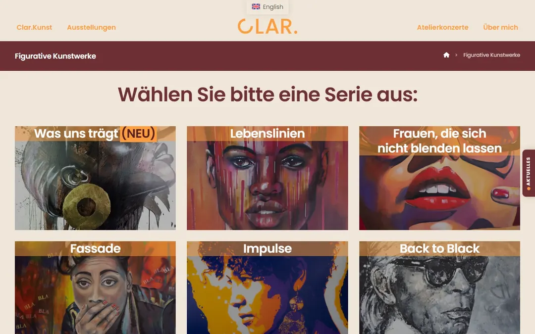Silke von Clarmann: Galerie der figurativen Werkserien mit farbigen Porträts